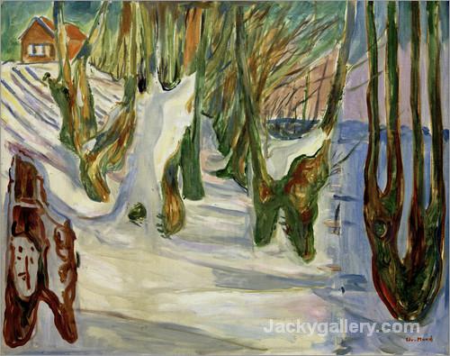 Old trees (Winter, Ekely) by Edvard Munch paintings reproduction